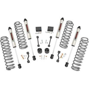 imageRough Country 25 Lift Kit w V2 Shocks for Jeep Wrangler JL Unlimited Rubicon 20182023 4Door  Fits up to 35 TiresV2 Shocks