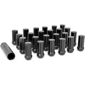 imageRough Country 32Piece Lug Nut Set  916 x 18 Thread Bulge Acorn Style Black Lug Nuts with Socket Key CorrosionResistant for Aftermarket Wheels