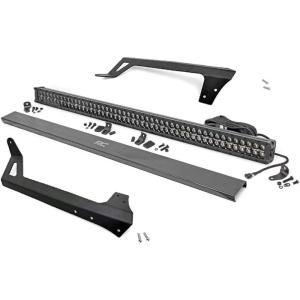imageRough Country 50 DRL LED Light Bar Windshield Kit for Jeep Wrangler JK 20072018  White DRL
