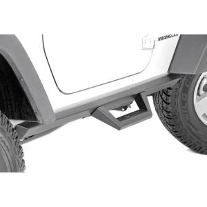 imageRough Country Contoured Drop Steps for 0718 Jeep Wrangler JK  2 Door  90763Black