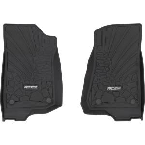 imageRough Country FlexFit Front Floor Mats for Jeep Wranger JL Unlimited 4Door 20182025 4Door  Front amp Rear Set Custom AllWeather NonSlip TPE Liners wSpill Saver LipFront Only