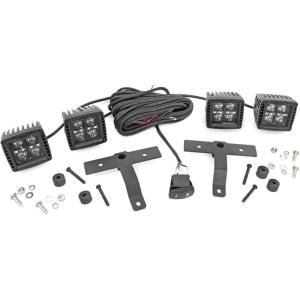 imageRough Country Quad LED Light Pod Kit wAmber DRL for 1824 Jeep JLJT  70823