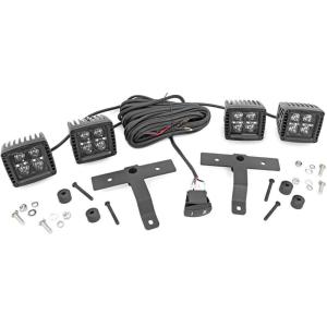 imageRough Country Quad LED Light Pod Kit wWhite DRL for 1823 Jeep JLJT  70824