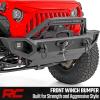 imageRough Country FullWidth Front Winch Bumper for Jeep Gladiator JT amp Wrangler JKJL 20072026  HeavyDuty Bumper wLED Lights DRingswith Winch
