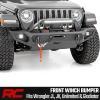 imageRough Country FullWidth Front Winch Bumper for Jeep Gladiator JT amp Wrangler JKJL 20072026  HeavyDuty Bumper wLED Lights DRingswith Winch