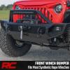 imageRough Country FullWidth Front Winch Bumper for Jeep Gladiator JT amp Wrangler JKJL 20072026  HeavyDuty Bumper wLED Lights DRingswith Winch