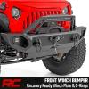 imageRough Country FullWidth Front Winch Bumper for Jeep Gladiator JT amp Wrangler JKJL 20072026  HeavyDuty Bumper wLED Lights DRingswith Winch