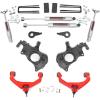 imageRough Country 35 Lift Kit wN3 Shocks for Chevy Silverado amp GMC Sierra 2500HD3500HD 20112019 wFactory Rear Overload Springs  Silver Control ArmsN3 Shocks  Red Arms
