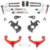 imageRough Country 35 Lift Kit wN3 Shocks for Chevy Silverado amp GMC Sierra 2500HD3500HD 20112019 wFactory Rear Overload Springs  Silver Control ArmsV2 Shocks  Red Arms