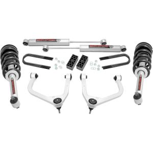 imageRough Country 35 Suspension Lift Kit for Chevy Silverado 1500 20252026  Aluminum Control Arms N3 Struts with Rear N3 Shocks
