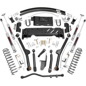 imageRough Country 45 Lift Kit for 19842001 Jeep Cherokee XJ  2540L  68922N3 Shocks  AddALeaf Springs
