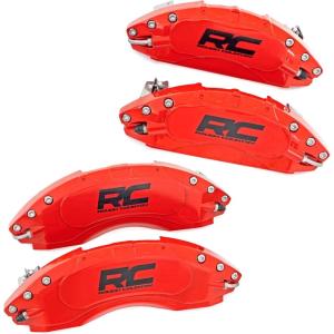 imageRough Country Brake Caliper Covers for Toyota Tacoma 20242025 TRD SportTRD Off RoadLimitedTRD Pro  Red Corrosion Resistant Finish Aluminum Front amp Rear Brake Caliper Cover Set of 4
