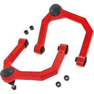 imageRough Country Forged Aluminum Upper Control Arms for Ford Ranger 20242025 with 35 Lift 2Pack SilverRed Arms