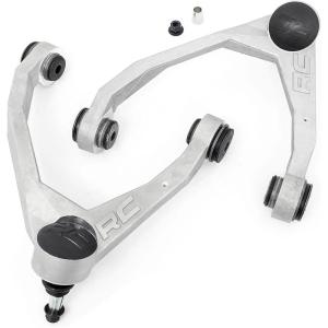 imageRough Country Forged Aluminum Upper Control Arms for Ford Ranger 20242025 with 35 Lift 2Pack SilverSilver Arms
