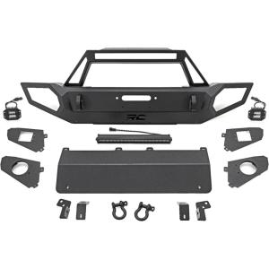 imageRough Country FullWidth Front Winch Bumper for Jeep Gladiator JT amp Wrangler JKJL 20072026  HeavyDuty Bumper wLED Lights DRingsBumper Only