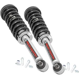 imageRough Country N3 Loaded Lifted Strut Pair for Ford Ranger 4WD 20192023 w 6 Lift Only  PreLoaded Front Struts Factory Ride Quality Excludes Tremor