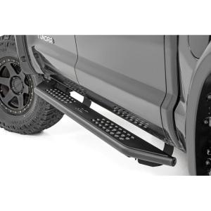imageRough Country OV2 Running Boards for Toyota Tundra 20072021 Crew Cab  Contoured Side Step Bars Easy BoltOn Install