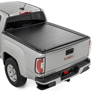imageRough Country Powered Retractable Bed Cover for Chevy Colorado amp GMC Canyon 20152026  Fits 5 Bed  Electric Aluminum Tonneau Cover with Key Fob Control