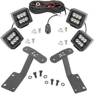 imageRough Country Quad 2 Cube LED Lights with White DRL for Toyota Tundra 20142021  Lower Windshield Mount 7200 Lumens Spot Beam OffRoad Lighting2 Spot Beam