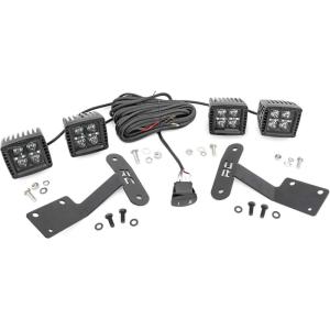 imageRough Country Quad 2 Cube LED Lights with White DRL for Toyota Tundra 20142021  Lower Windshield Mount 7200 Lumens Spot Beam OffRoad Lighting2 White DRL