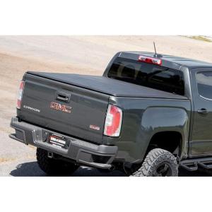 imageRough Country Soft TriFold Tonneau Truck Bed Cover for Chevy Colorado and GMC Canyon 20152024  Fits 5 60 Bed WeatherResistant Truck Bed Cover