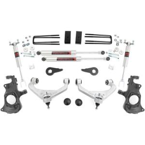 imageRough Country 35 Lift Kit for 20112019 ChevyGMC 25003500 2WD4WD  95740M1 Shocks  Silver Arms