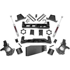 imageRough Country 6 Suspension Lift Kit with N3 StrutsN3 Rear Shocks for Chevy Silverado amp GMC Sierra 1500 20072013 4WDStrut SpacersN3 Rear Shocks