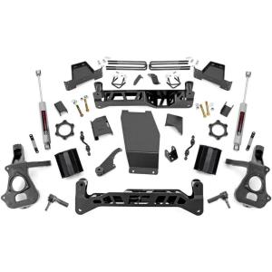 imageRough Country 7 Lift Kit with Strut SpacersN3 Rear Shocks for Chevy Silverado amp GMC Sierra 1500 20142018 wStock Cast Steel Control Arms