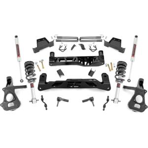 imageRough Country 7 Suspension Lift Kit with M1 StrutsM1 Shocks for Chevy Silverado amp GMC Sierra 1500 2WD 20142018 wStock Cast Alu or Stamped Steel Control Arms