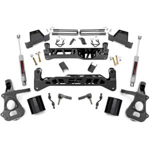imageRough Country 7 Suspension Lift Kit with Strut SpacersN3 Shocks for Chevy Silverado amp GMC Sierra 1500 2WD 20142018 wStock Cast Alu or Stamped Steel Control Arms