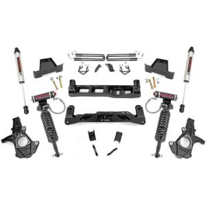 imageRough Country 75 Suspension Lift Kit with N3 StrutsN3 Shocks for Chevy Silverado amp GMC Sierra 1500 20072013 2WDVertex CoiloversV2 Rear Shocks