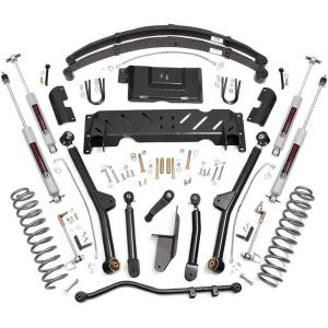 imageRough Country 45 Lift Kit for 19842001 Jeep Cherokee XJ  2540L  61722N3 Shocks  Full Leaf Springs