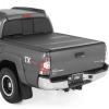 imageRough Country Hard Low Profile TriFold Tonneau Cover for Toyota Tacoma 20052015  Flush Mount Aluminum Bed Cover Fits 5 Bed