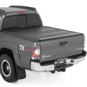 imageRough Country Hard Low Profile TriFold Tonneau Cover for Toyota Tacoma 20052015  Flush Mount Aluminum Bed Cover Fits 5 Bed