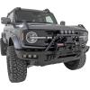 imageRough Country Safari Bull Bar with 12 LED Light Bar for Ford Bronco 20212025  2 Tubular Bar with Single Row 12inch OffRoad LED Light BarDual 65 Round LED  Amber DRL