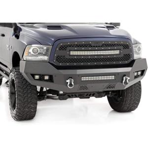 imageRough Country Front LED Bumper for Ram 1500 2WD4WD 20132018 amp Classic  Steel OffRoad Bumper w 20 Dual Row Light Bar amp 4 LED Cubes