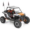 imageRough Country LED Whip Light Mounting Brackets for Polaris RZR XP 100093051  Black