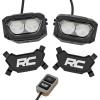 imageRough Country 5 LED Light Pods with Amber amp White DRL  8000 Lumens 40W CREE LEDs OffRoad Lights wFlood Beam IP67 Waterproof Set of 2