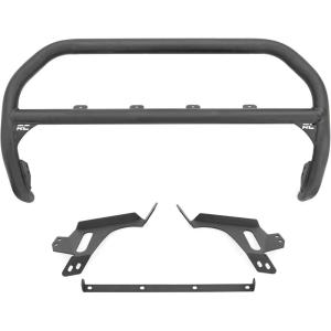 imageRough Country 2 Bull Bar for Bronco Sport Badlands 20212024 wQuad 4 Round LED Lights  8640 Lumens Spot Beam LightingBull Bar Only