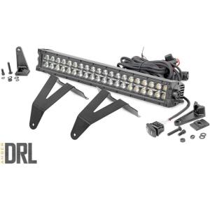imageRough Country 20 Dual Row LED Light Bar Bumper Mount Kit with Amber DRL for Ram 1500 20192024  120W 9600 Lumen CREE LED Combo Spot Flood Beam