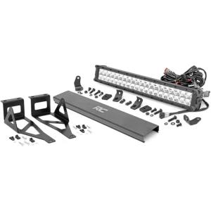 imageRough Country 20 Dual Row LED Light Bar Kit for Ford F250F350 Super Duty 20052007  20in Chrome Series LED Bar White DRL