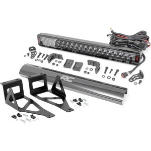 imageRough Country 20 Dual Row LED Light Bar Kit for Ford F250F350 Super Duty 20052007  Bumper Mount 200W Spectrum Series 18000 Lumens Combo Spot amp Flood Beam