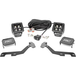 imageRough Country Dual 2 LED Ditch Light Kit with Amber DRL for Ram 1500 20192025 Truck  40W Spot Beams 3600 Lumen Waterproof OffRoad Lighting Upgrade
