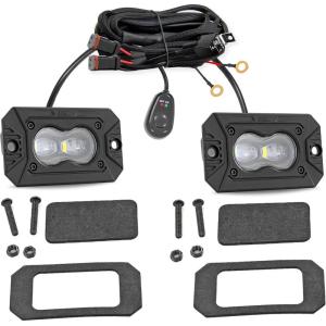 imageRough Country Flush Mount SAE LED Fog Lights 3 x 175  Street Legal Fog Light Kit IP67 Waterproof YellowYellow