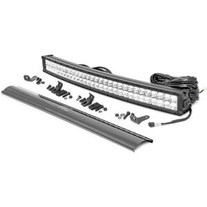imageRough Country 30 Dual Row Curved LED Light Bar with White DRL  300W 27000 Lumen CREE LED Spot Flood Combo Beam for OffRoad Truck Jeep UTV