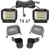 image:imageRough Country Dual 3 LED Lower Windshield Light Kit Wide Angle for Polaris GeneralGeneral XP  13500 Lumens 150W OSRAM LEDs SpotFocus Beam BoltOn Cubes