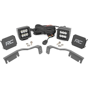 image:imageRough Country 2 LED Ditch Light Kit for Toyota Tacoma 20162023  Black Series Dual LED Cubes 36W Spot Beam 2880 LumensAluminum