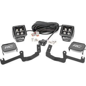 image:imageRough Country 2 LED Windshield Kit wWhite DRL for 20192024 Silverado  70843