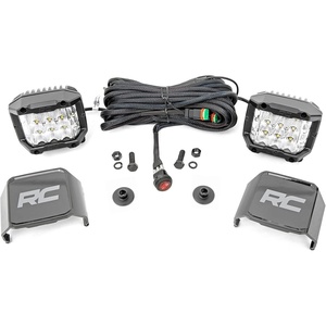 image:imageRough Country 3 LED Ditch Light Kit for Ford Bronco 20212025  150W Osram LEDs 13500 Lumens WideAngle SideBeam Powerful OffRoad Lighting