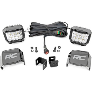 image:imageRough Country Dual 3 LED Ditch Light Kit for Toyota Tundra 20222024  2 3in Osram Wide Angle LED Cubes